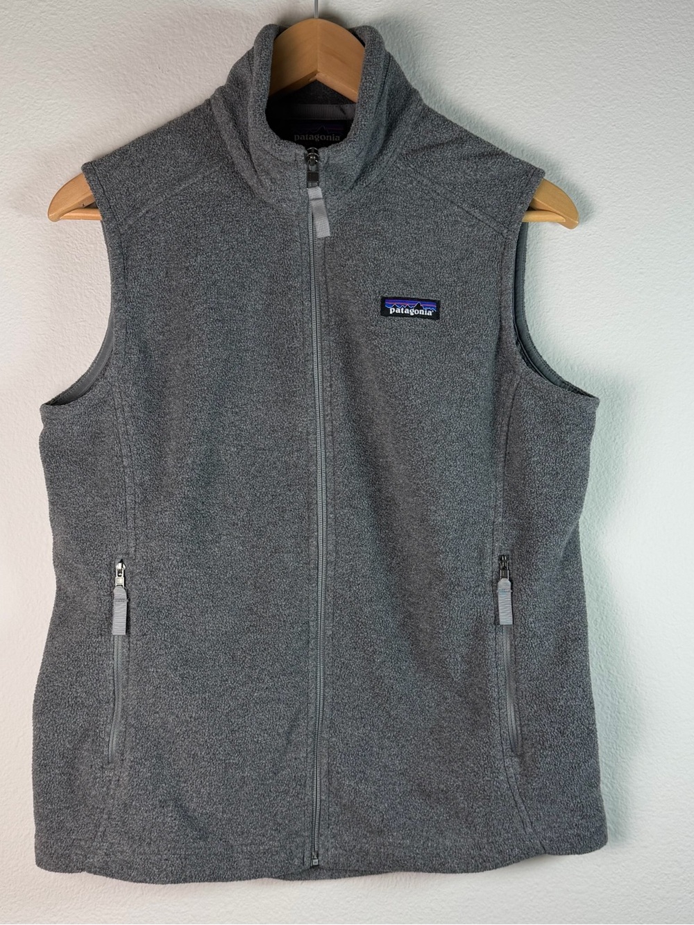 Patagonia Classic Synchilla Full Zip Vest Womens Nickel Gray Packable